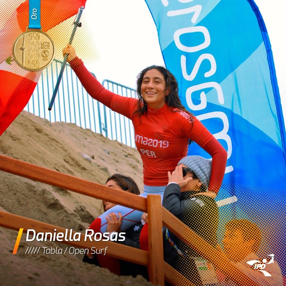 La surfer Daniella Rosas obtiene la medalla dorada en la final open femenino y clasifica a los juegos panamericanos TOKIO 2020